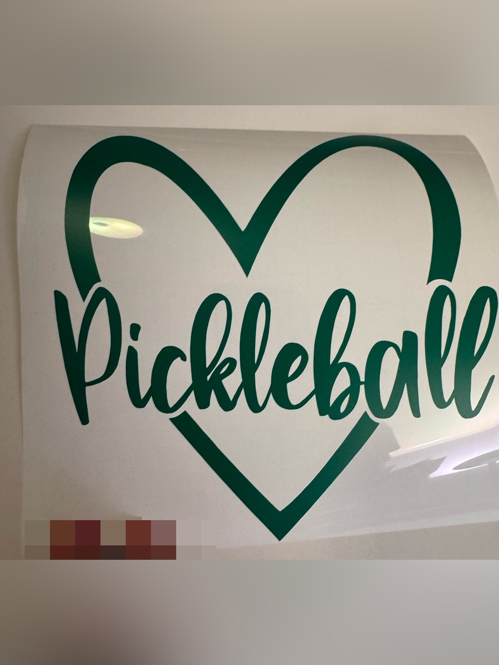 Pickleball Heart vinyl decal - Green